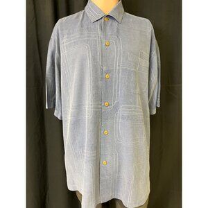 Tommy Bahama Men's Blue Silk Shirt/Button Up Sz L SKU 4443